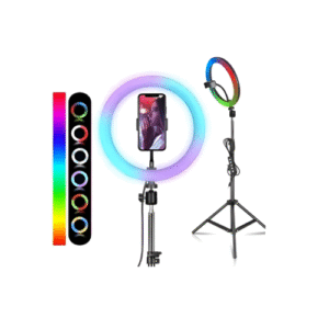 aro de luz rgb led flash 33 cm fotografía selfie + trípode